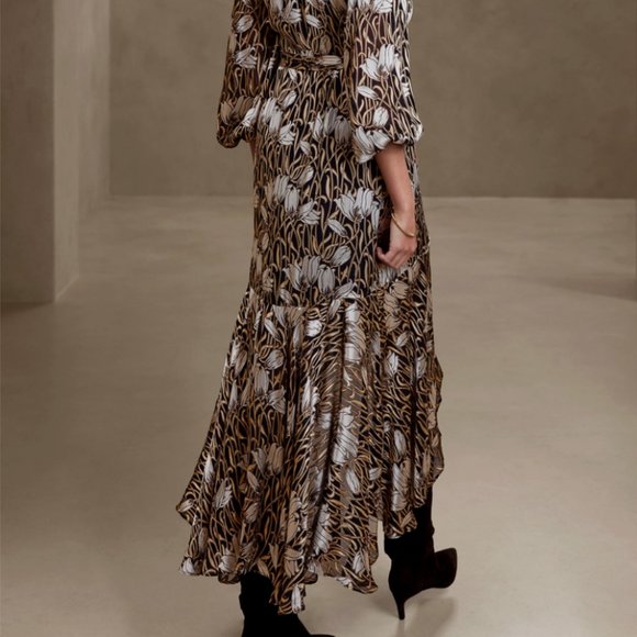 Banana Republic Brown and White High Low Dress - Picture 4 of 6